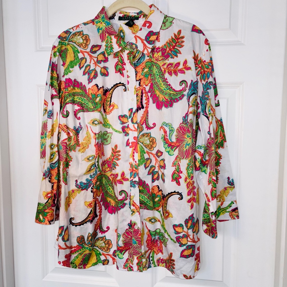 Ralph Lauren Cotton Paisley Pattern Blouse